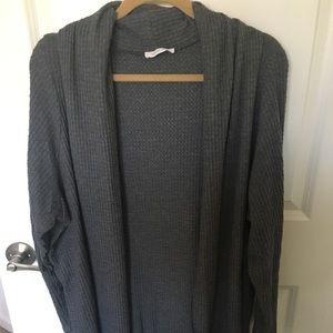 Open front cardigan with elbow patches